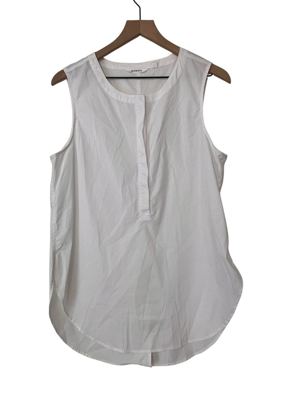 Athleta Womens Long and Lean Popover Tank Lightweight White Size Medium